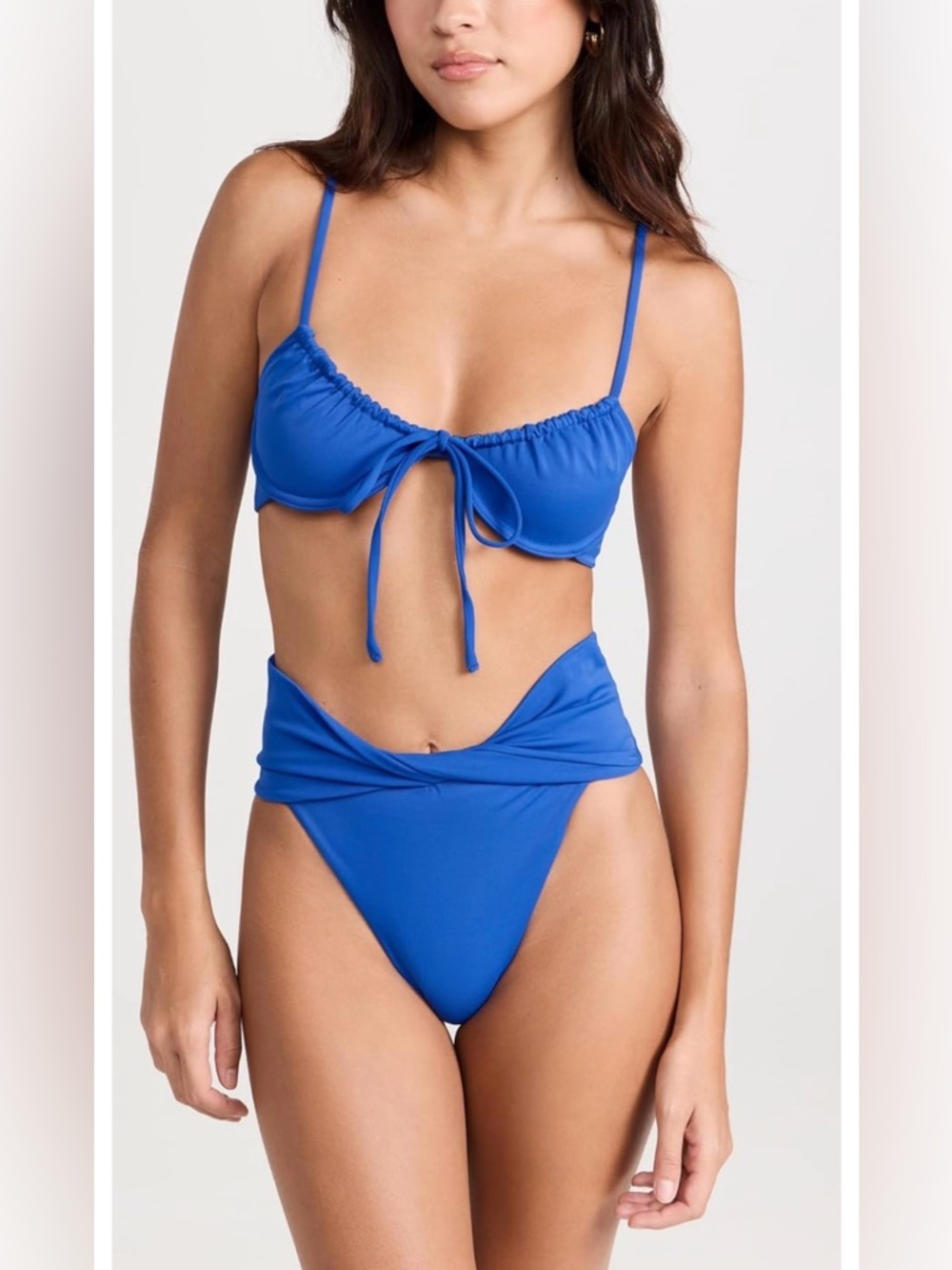 Agua Bendita Blue Freya Underwire Bikini Top & Lily High-Rise Bikini Bottoms